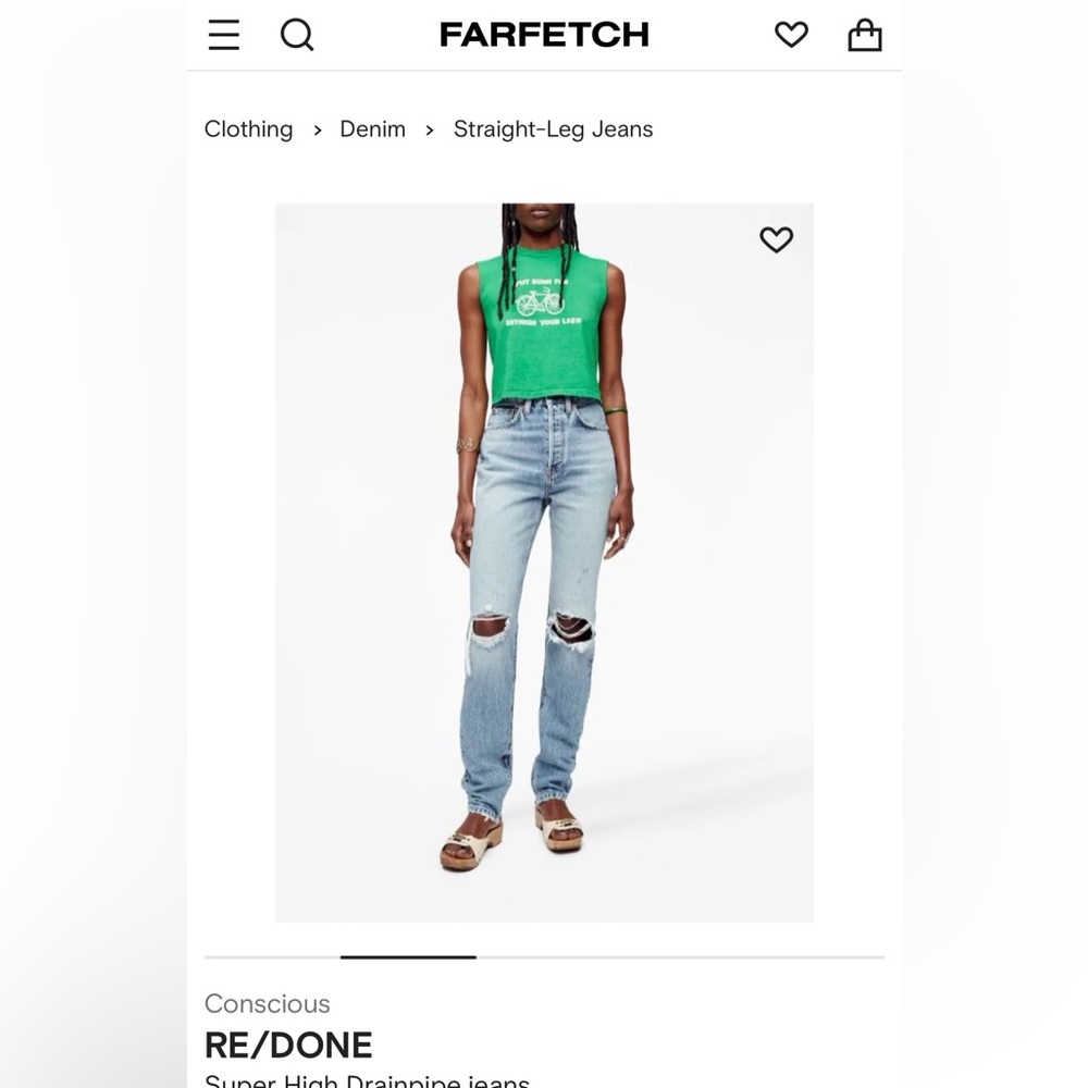 RE/DONE super high drain pipe jeans